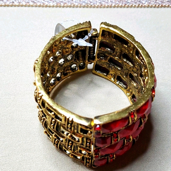 Red & Gold Cuff Bracelet - Picture 4 of 4